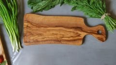 Zeytin Ağacından Tek Parça Doğrama Tahtası - Kimyasal İçermez, Doğal ve Dayanıklı