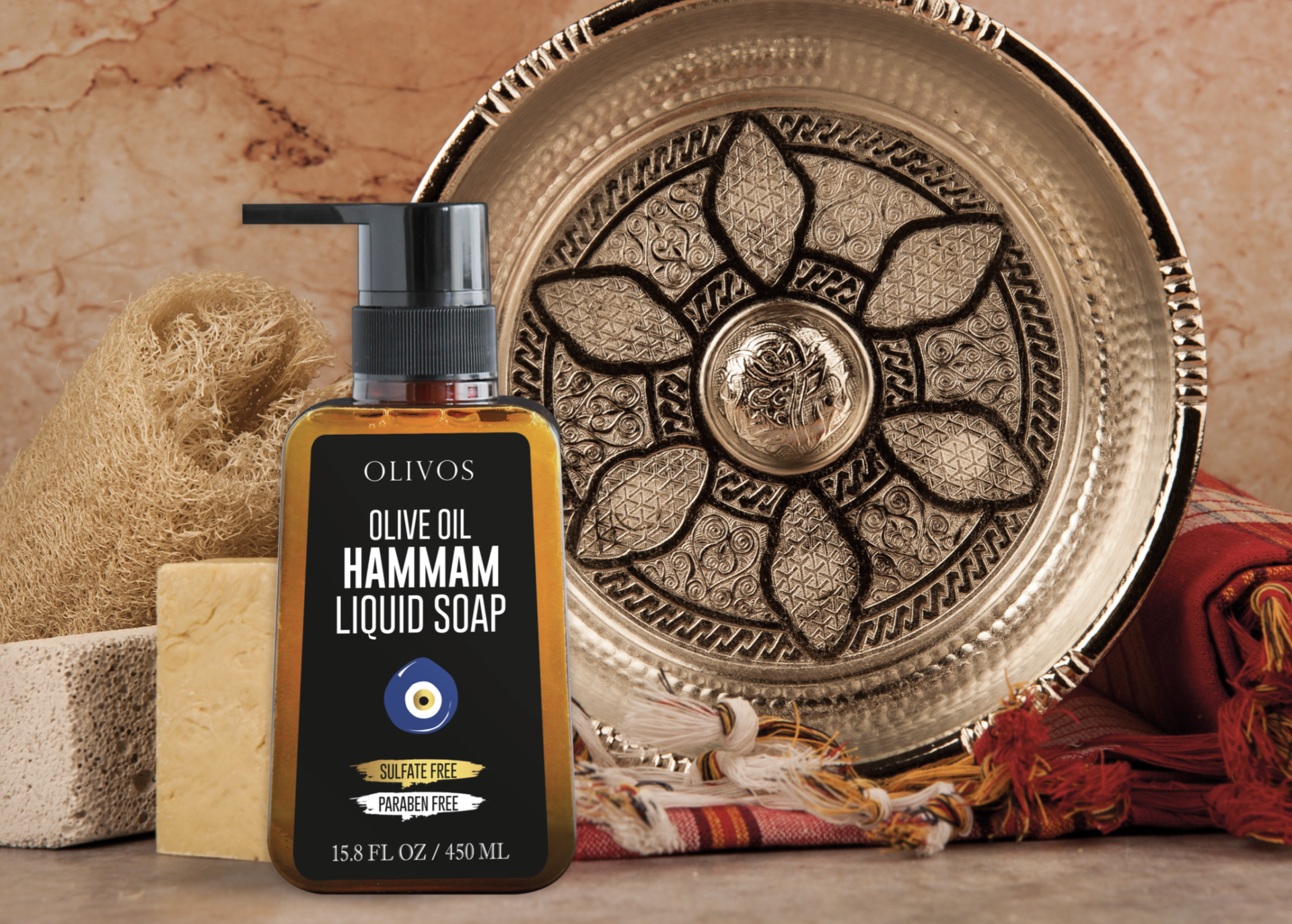Olivos Zeytinyağlı Hamam Kokulu Sıvı El Sabunu 450 ML
