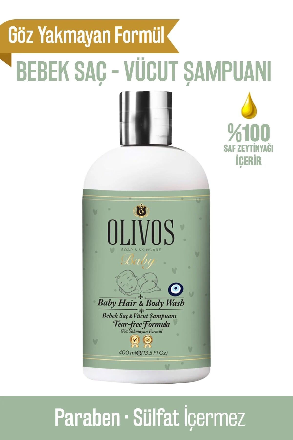 Olivos Bebek Saç ve Vücut Şampuanı 400 ml