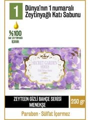 Olivos Doğal Gizli Bahçe Seri Menekşe Ve Zeytinyağlı Katı Sabun Menekşeli Zeytinyağı El Sabunu 250 gr
