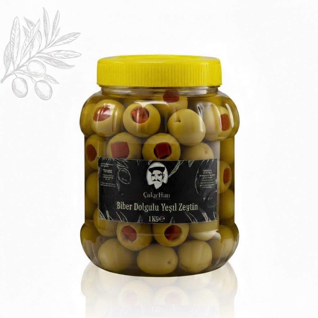 Çakırhan Biber Dolgulu Yeşil Zeytin